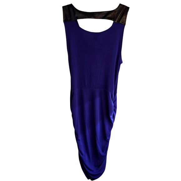 Forever 21 Large Purple Women's Sleeveless Leather Back Dress Miss Size 14 16  L - Picture 5 of 6